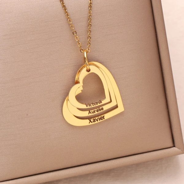 Personalized Heart Name Necklace in Stainless Steel