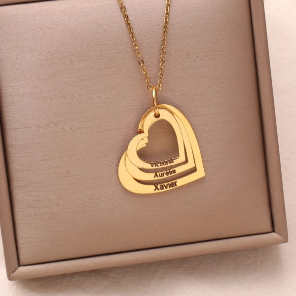 Personalized Heart Name Necklace in Stainless Steel