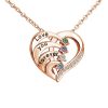 Personalized Heart Name Necklace with Birthstones