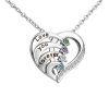 Personalized Heart Name Necklace with Birthstones