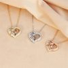 Personalized Heart Name Necklace with Birthstones