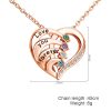 Personalized Heart Name Necklace with Birthstones