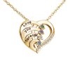 Personalized Heart Name Necklace with Birthstones