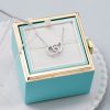 Personalized Heart Name Pendant Necklace with Rose Gift Box