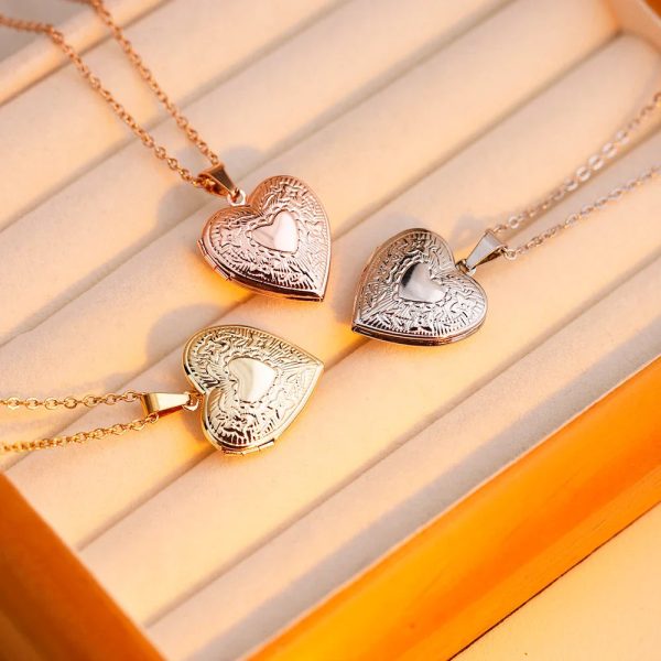 Personalized Heart Photo Locket Necklace