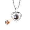 Personalized Heart Photo Projection Necklace with 100 Languages