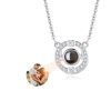 Personalized Heart Photo Projection Necklace with 100 Languages