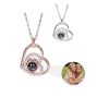 Personalized Heart Photo Projection Necklace with 100 Languages