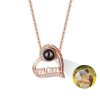 Personalized Heart Photo Projection Necklace with 100 Languages