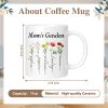 Personalized Mama Coffee Mug Custom Photo Birth Flower Mug, Gift for Mom Birthday Mother's Day Christmas Gift