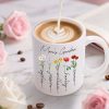 Personalized Mama Coffee Mug Custom Photo Birth Flower Mug, Gift for Mom Birthday Mother's Day Christmas Gift