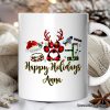 Personalized Mug Cat Buffalo Plaid Christmas, Cat Mom Gift