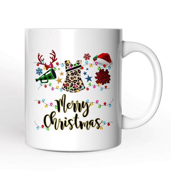 Personalized Mug Cheerleader Buffalo Plaid Christmas, Cheer Mom Gift