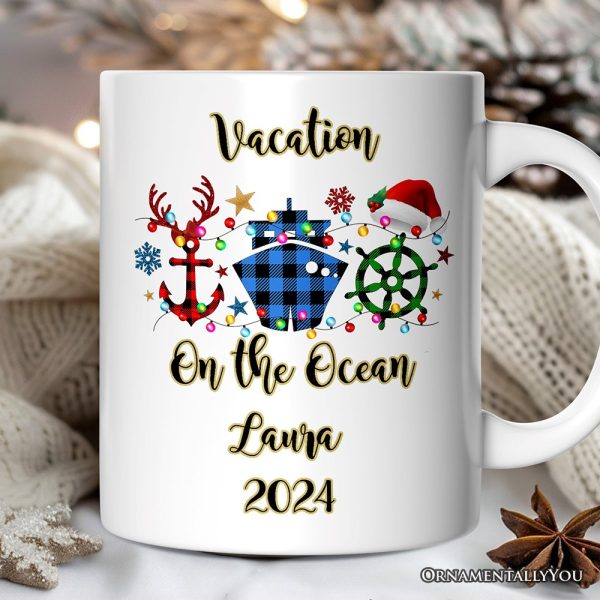 Personalized Mug Cruise Vacation Buffalo Plaid Christmas Gift Personalized Mug Cruise Vacation Buffalo Plaid Christmas Gift