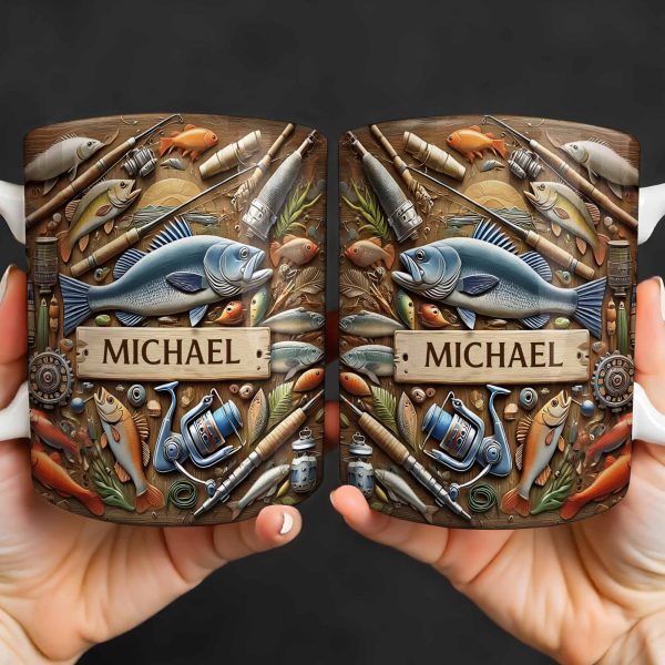 Personalized Mug For Fishing Enthusiasts - Personalized Custom Coffee Mug - FISH019_MG