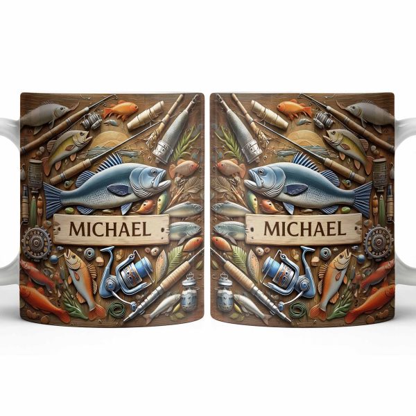 Personalized Mug For Fishing Enthusiasts - Personalized Custom Coffee Mug - FISH019_MG