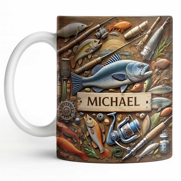 Personalized Mug For Fishing Enthusiasts - Personalized Custom Coffee Mug - FISH019_MG