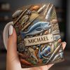 Personalized Mug For Fishing Enthusiasts - Personalized Custom Coffee Mug - FISH019_MG