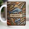 Personalized Mug For Fishing Enthusiasts - Personalized Custom Coffee Mug - FISH019_MG