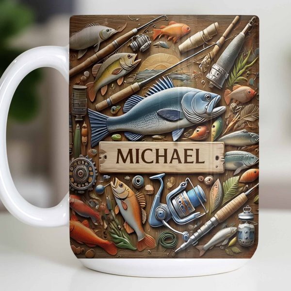 Personalized Mug For Fishing Enthusiasts - Personalized Custom Coffee Mug - FISH019_MG