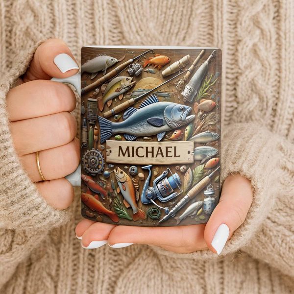 Personalized Mug For Fishing Enthusiasts - Personalized Custom Coffee Mug - FISH019_MG