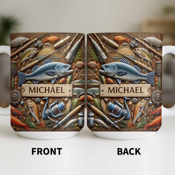 Personalized Mug For Fishing Enthusiasts - Personalized Custom Coffee Mug - FISH019_MG