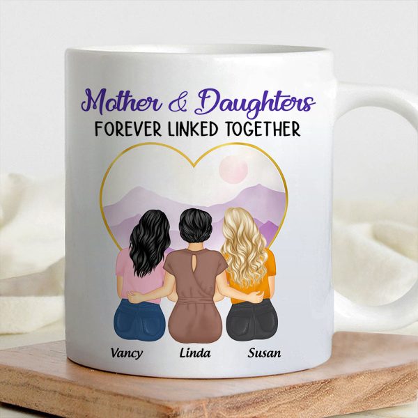 Personalized Mug for Mother and Daughters Heartwarming Family Gift with Custom Names, Great for Mother's Day or Family Gatherings