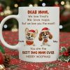 Personalized Mug for Pet Parent - Christmas Cartoon Pups, Custom Quote, Cozy Holiday Cheer, a unique gift for Dog Mom or Dad
