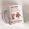 Personalized Mug for Pet Parent - Christmas Cartoon Pups, Custom Quote, Cozy Holiday Cheer, a unique gift for Dog Mom or Dad