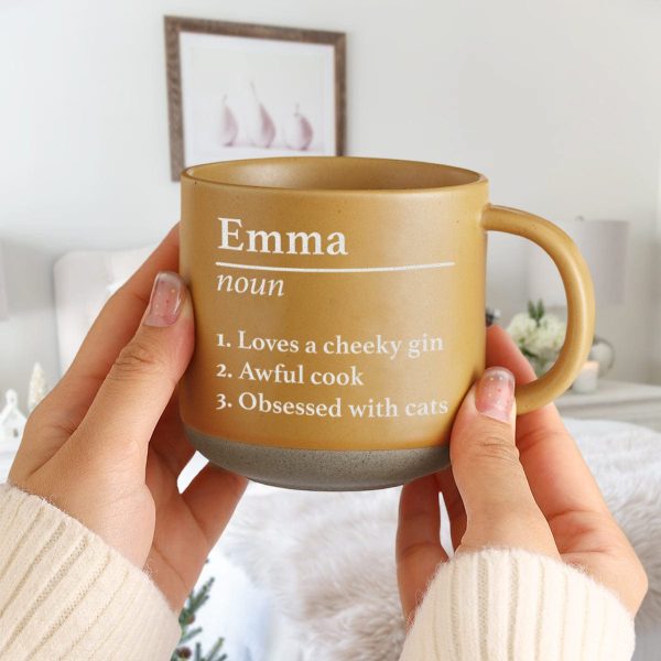 Personalized Name Definition Engraved Pottery Mug HA75 891608