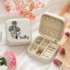 Personalized Name Jewelry Storage Box with Floral Design