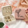 Personalized Name Jewelry Storage Box with Floral Design