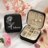 Personalized Name Jewelry Storage Box with Floral Design