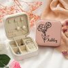 Personalized Name Jewelry Storage Box with Floral Design