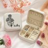 Personalized Name Jewelry Storage Box with Floral Design