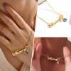 Personalized Name Necklace with Birthstone Pendant