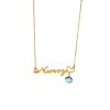 Personalized Name Necklace with Birthstone Pendant