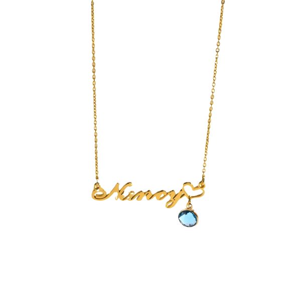 Personalized Name Necklace with Birthstone Pendant