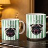 Personalized Pet Name and Photo Stripe Design - Personalized Custom Coffee Mug - PET159_MG