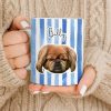 Personalized Pet Name and Photo Stripe Design - Personalized Custom Coffee Mug - PET159_MG
