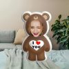 Personalized Photo Bear Plush Pillow with I Love You Message