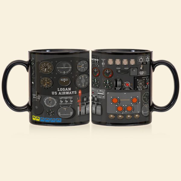 Personalized Plane Dashboard Mug, Custom Airplane Cockpit, Gift For Airplane Lovers (AP0402)