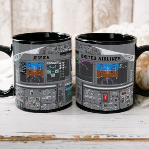 Personalized Plane Dashboard Mug, Custom Airplane Cockpit, Gift For Airplane Lovers (AP0402)
