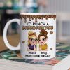 Personalized Sassy Best Friend Ceramic Mug With Cartoon Besties And Hearts, Funny Unique Gift For Coworker Or BFF