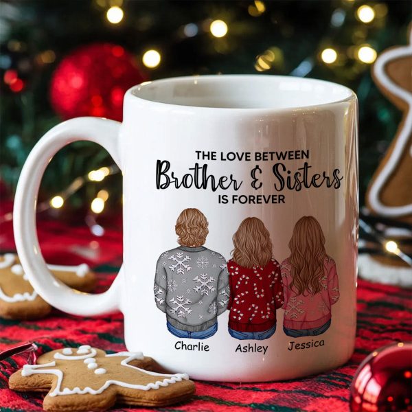 Personalized Siblings Christmas Mug, Personalized Brothers and Sisters Ornament, Siblings Gift