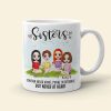 Personalized Sister Map Mug, Apart In Distance But Never At Heart, Gift for Sisters In Long Distance