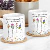 Personalized Sisters Mug with Birth Flowers Ceramic Gift