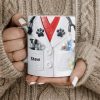 Personalized Vet Coat Design With Paws And Medical Instruments - Personalized Custom Coffee Mug - DOC074_MG