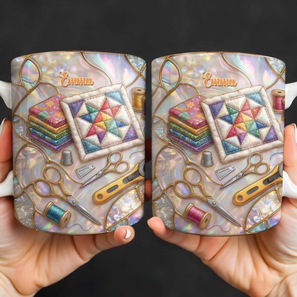 Personalized Vibrant Crafting Tools Design - Personalized Custom Coffee Mug - HAND017_MG