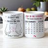 Personalized White Ceramic Mug for Couples with Holding Hands Art, Custom Date, Romantic Keepsake Gift